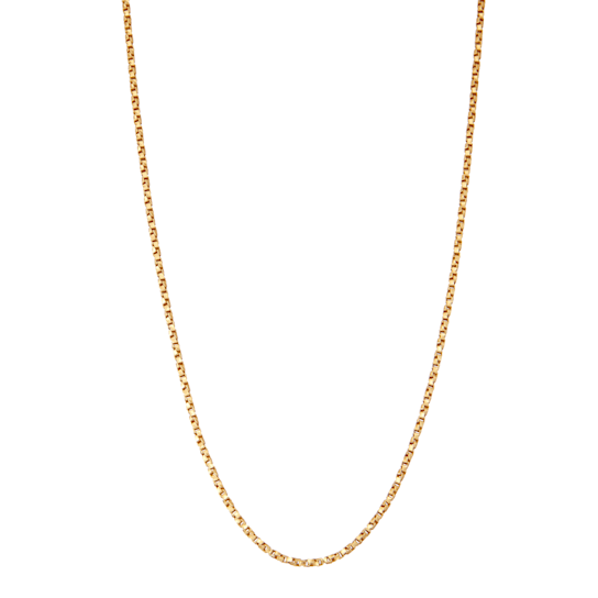 14K Yellow Gold Over Sterling Silver 1.25mm Twisted Box Chain Necklace