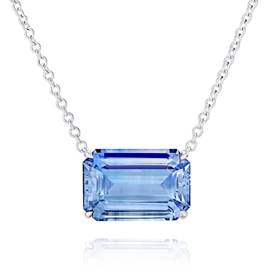 12.12 carat Emerald Blue Sapphire Platinum Pendant