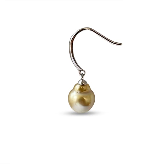 Fun to Wear Natural Color 9mm Golden South Sea Cultured Pearl Earrings