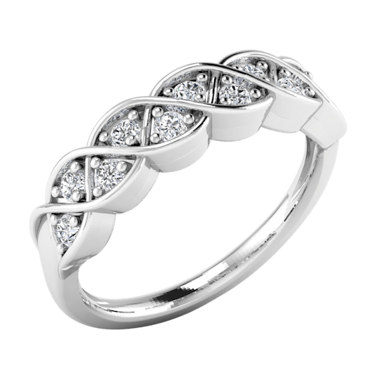 0.25ctw Round White Diamond Cluster Ring in 14KT White Gold