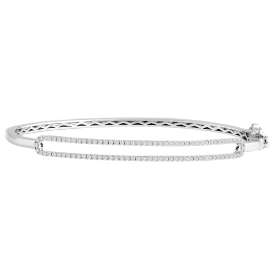 0.50ctw Round White Diamond Bangle Bracelet in 14KT White Gold