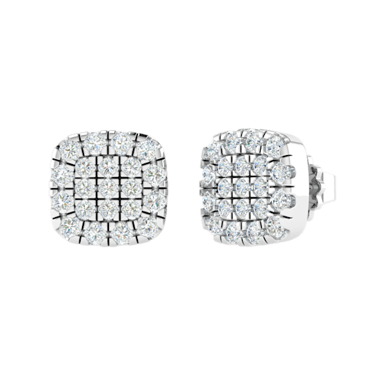 0.17ctw Round White Diamond Quad Style Cluster Stud Earrings in 14KT
White Gold