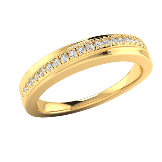0.12ctw Round White Diamond Wedding Band in 14KT Yellow Gold