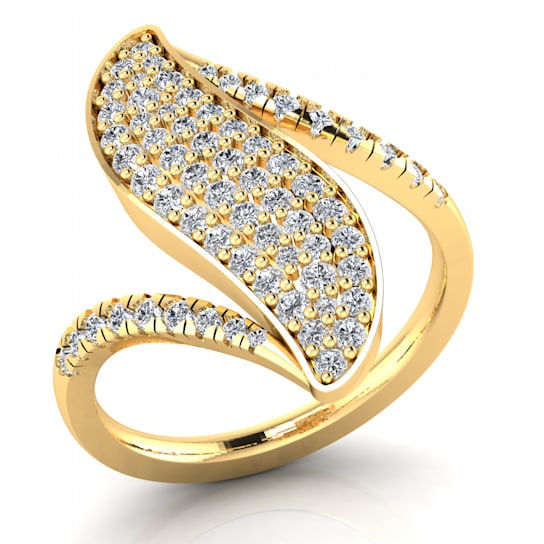 0.75ctw Round White Diamond Whirl Ring in 14KT Yellow Gold