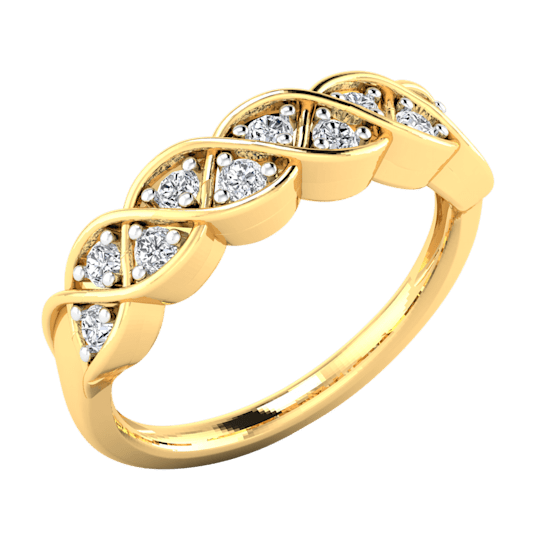 0.25ctw Round White Diamond Cluster Ring in 14KT Yellow Gold