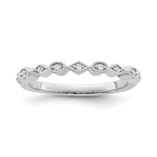 10K White Gold Diamond Ring 0.05Ctw