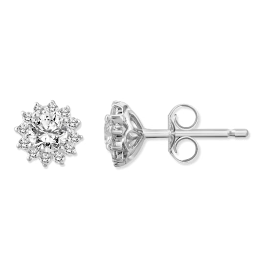 Diamond 0.75Ctw 10k White Gold Earrings