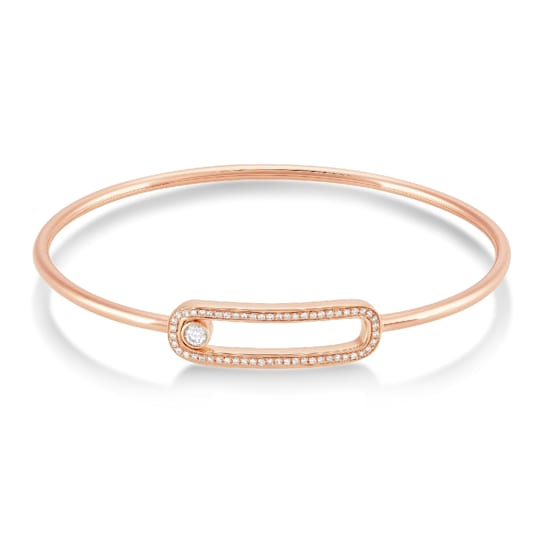 10K Rose Gold Diamond Bangle Bracelet 0.33ctw