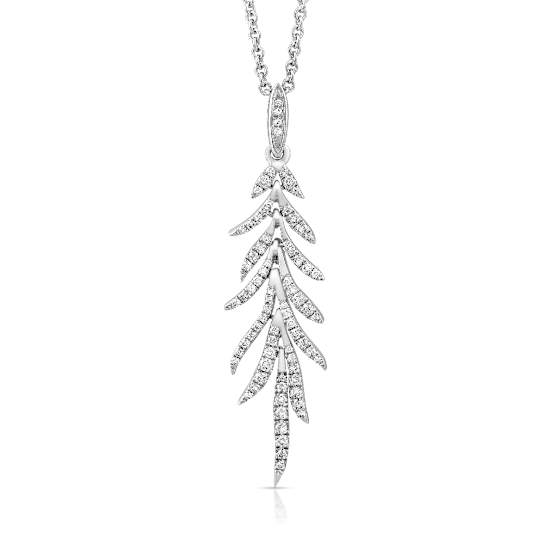 Diamond 0.50Ctw Sterling Silver Pendant With Chain