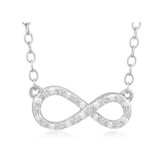 Diamond 0.05Ctw Sterling Silver Pendant With Chain