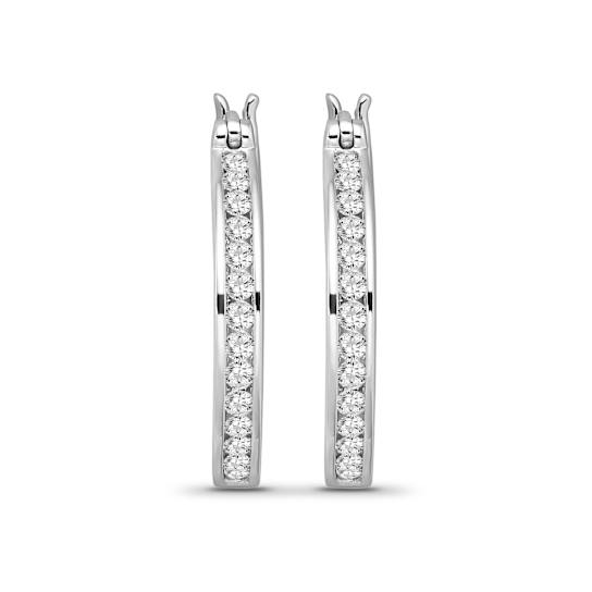 Diamond 0.50Ctw 10k White Gold Earrings