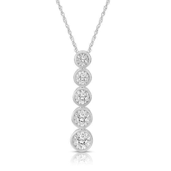 Diamond 0.33Ctw Sterling Silver Pendant With Chain