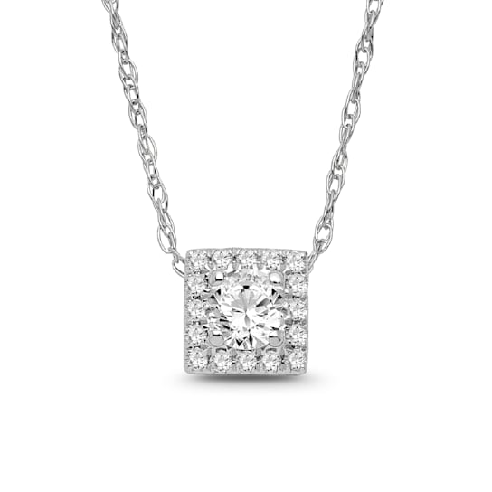Diamond 0.20Ctw Sterling Silver Pendant With Chain