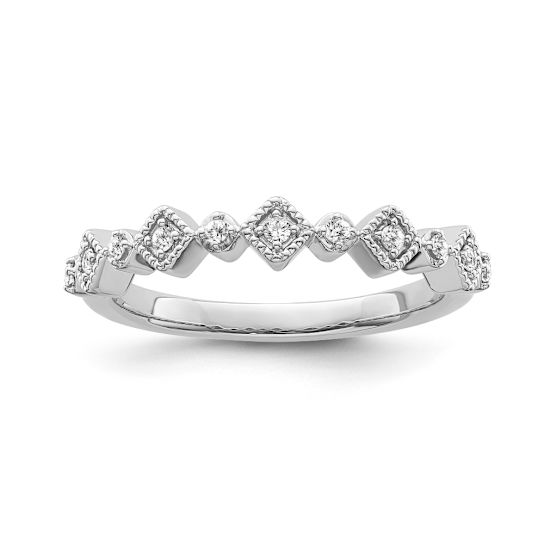10K White Gold Diamond Ring 0.10Ctw