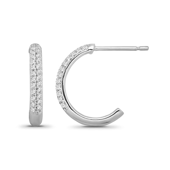 Diamond 0.20Ctw 10k White Gold Earrings