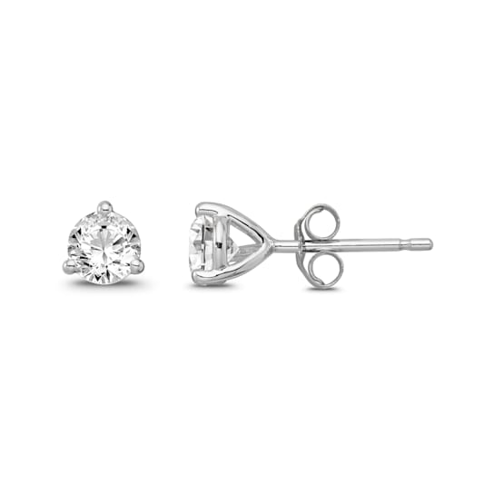 Diamond 0.75Ctw 14k White Gold Earrings