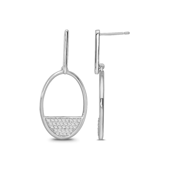 Diamond 0.33Ctw 10k White Gold Earrings