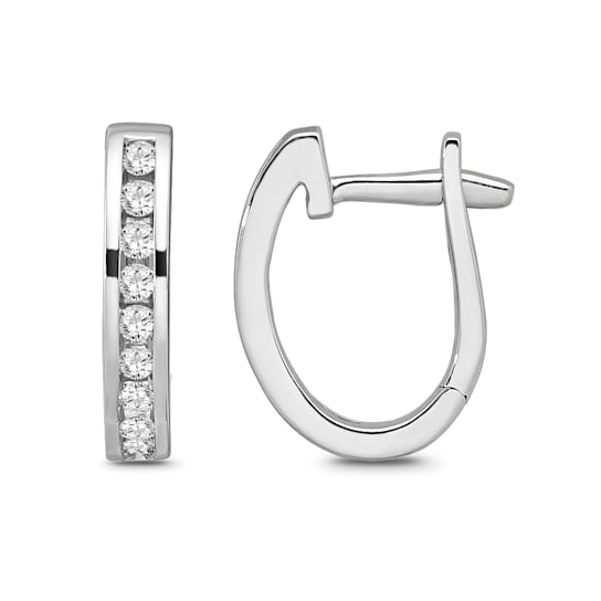 Diamond 0.20Ctw 10k White Gold Earrings