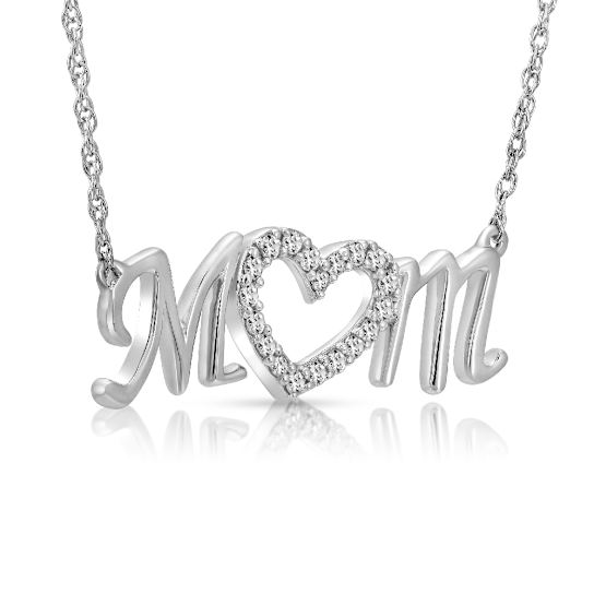 Diamond 0.16Ctw Sterling Silver Pendant With Chain