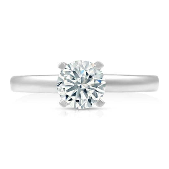 14K White Gold Solitaire Lab Grown Diamond Ring 2.00 cttw