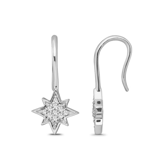 Diamond 0.10Ctw Sterling Silver Earring