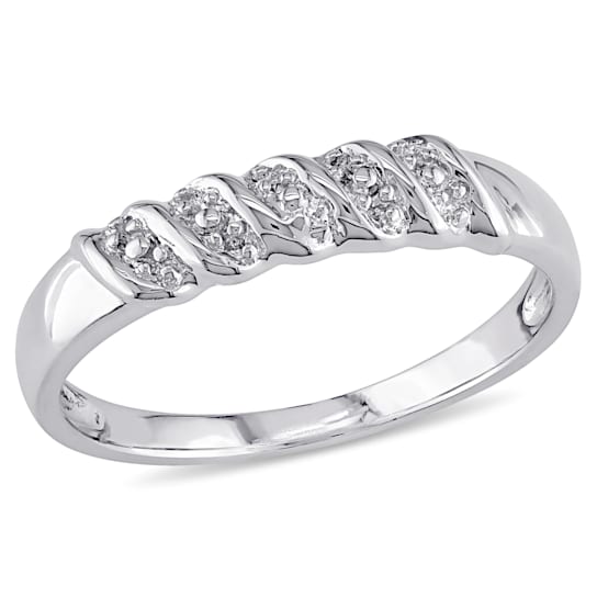 Diamond Illusion Wedding Band in Sterling Silver
