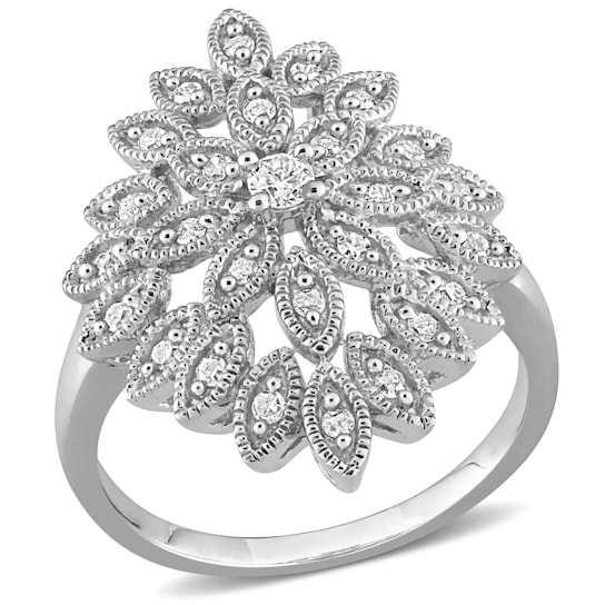 1/3 CT TW Diamond Cluster Ring in Sterling Silver