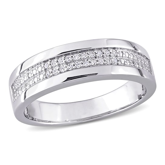 1/10 CT TW Diamond Men's Ring in Sterling Silver