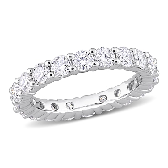 2 1/2 CT DEW Created Moissanite Eternity Band in Sterling Silver