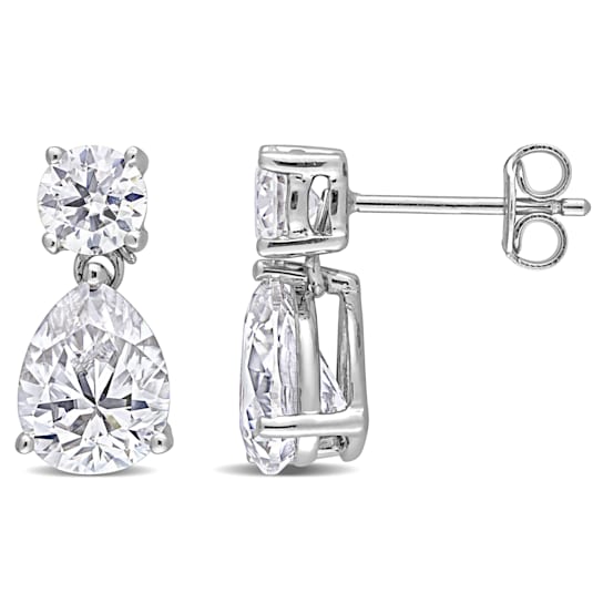 5.00ctw DEW Created Moissanite Two-Stone Earrings in Sterling Silver