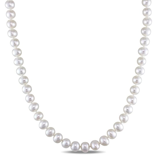 6.5 - 7 MM Freshwater Cultured Pearl 18" Strand with Sterling
Silver Clasp