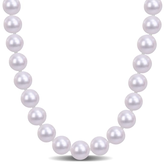 9 - 10 MM Freshwater Cultured Pearl Strand with Sterling Silver Ball Clasp