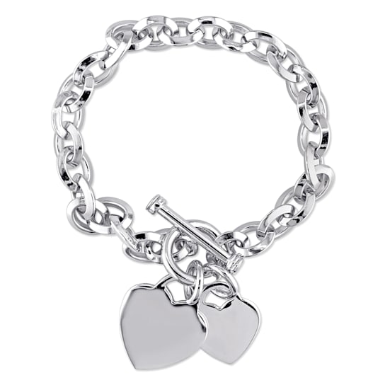 Heart Charms Charm Bracelet in Sterling Silver