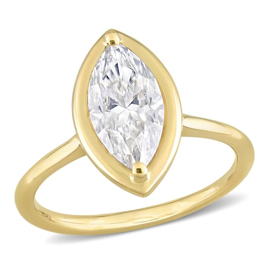 1 1/2 CT DEW Marquise-Shaped Lab Created Moissanite Engagement Ring in
10K Yellow Gold