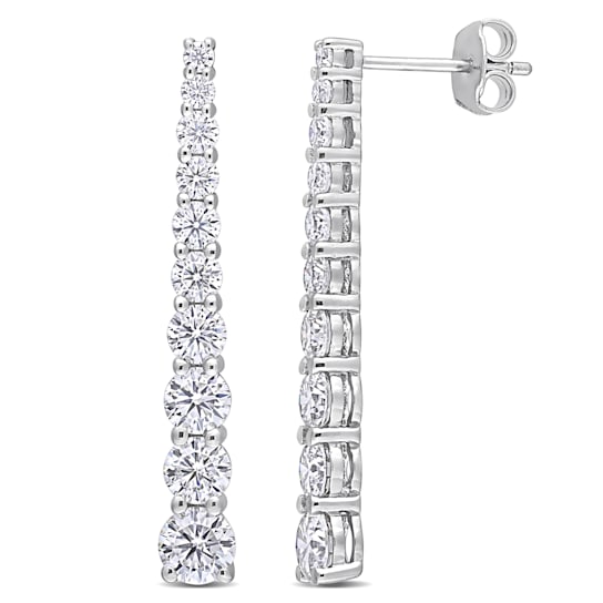 2 3/4 CT DEW Created Moissanite Journey Earrings in Sterling Silver