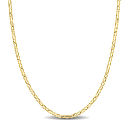 2.2mm Diamond Cut Oval Rolo Chain Necklace in 10k Yellow Gold, 18 in
