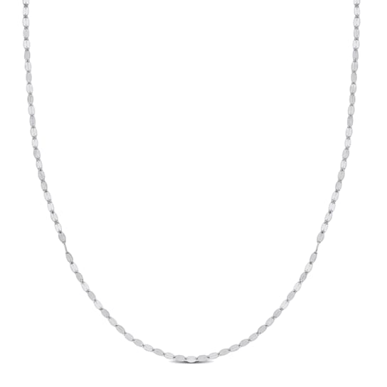 Oval Bead Chain Necklace in Platinum, 18 in