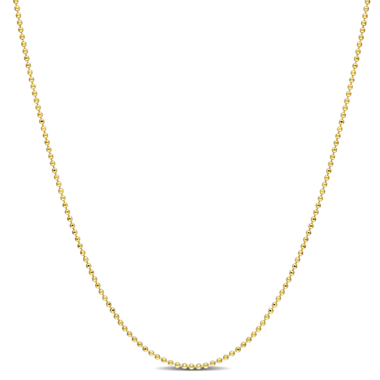 1MM Ball Chain Necklace in Yellow Plated Sterling Silver