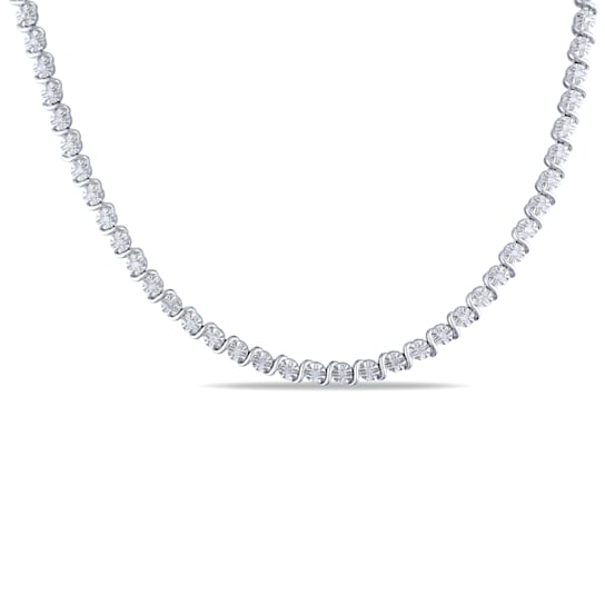 1/2 CT TW Diamond Necklace in Sterling Silver