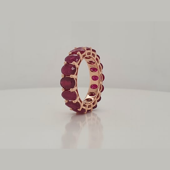 14K Rose Gold Ruby Oval Ring