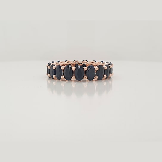 14K Rose Gold Black Sapphire Oval Ring