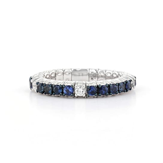 ZYDO White Gold Stretch Band with 1.30cts of Blue Sapphires and 0.22cts
of Diamonds