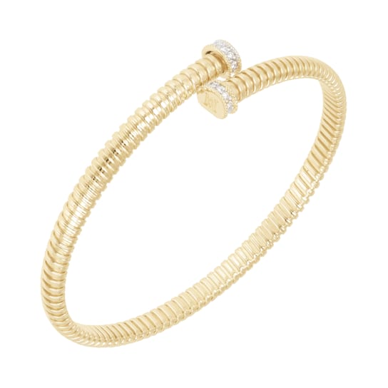 ALBERTO MILANI – PIAZZA MERCANTI 14K Yellow Gold Tubogas 5mm Diamond
Contrarie Bangle .13ctw