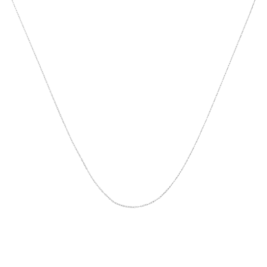 Solid 10K Gold 0.5mm Rope Chain Unisex Necklace - Size 18"