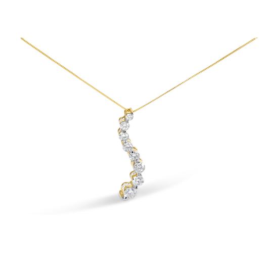 AGS Certified 14K Yellow Gold 3.0 Cttw Baguette and Round-Cut Diamond
Journey 18" Pendant Necklace