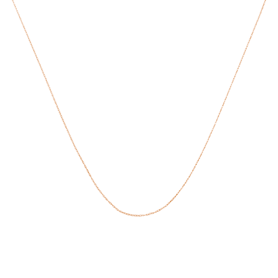 Solid 10K Gold 0.5mm Rope Chain Unisex Necklace - Size 20"