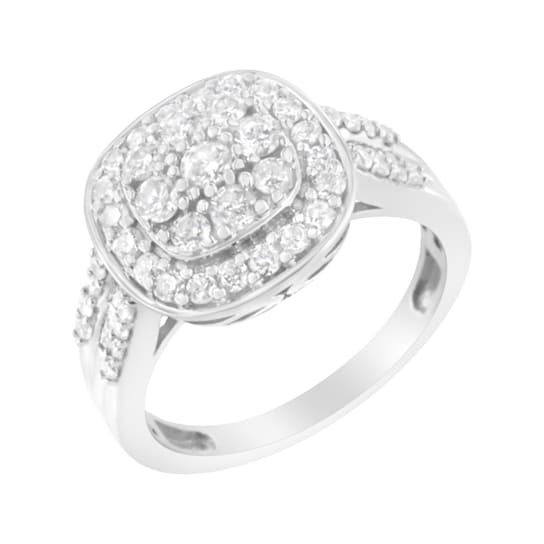 Sterling Silver 1ctw Round and Baguette-Cut Diamond Ring (H-I Color,
I1-I2 Clarity)