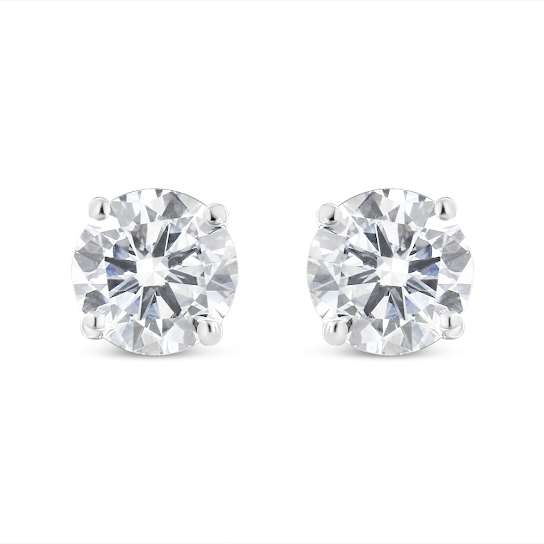 14K White Gold 5/8 Cttw Lab Grown Diamond 4-Prong Classic Stud Earrings
(F-G Color, VS2-SI1 Clarity)
