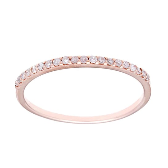 10k Rose Gold Thin Diamond Wedding Band (1/7 cttw, H-I Color, I1-I2 Clarity)