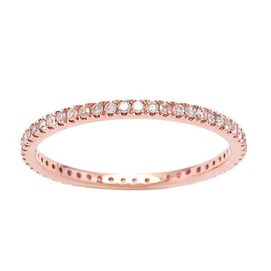 10k Rose Gold Eternity Diamond Wedding Band 1/3 cttw, H-I Color, I1-I2 Clarity